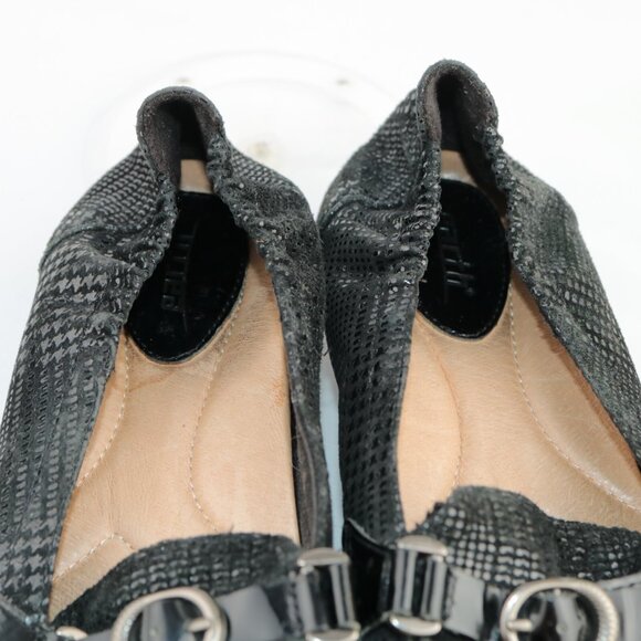 Earth Womens Scout Loafer Size 8 B Black Leather Houndstooth Slip On Flat Shoe - Picture 6 of 12